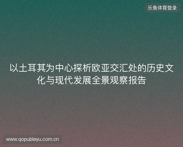 以土耳其为中心探析欧亚交汇处的历史文化与现代发展全景观察报告 以土耳其为中心探析欧亚交汇处的历史文化与现代发展全景观察报告